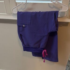 Figs Women's amethyst Purple pants with Pink Drawstring Yolo MP